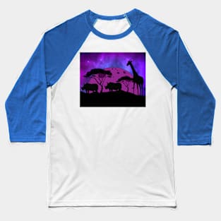 Retro Vintage Sunset Africa At Night Baseball T-Shirt